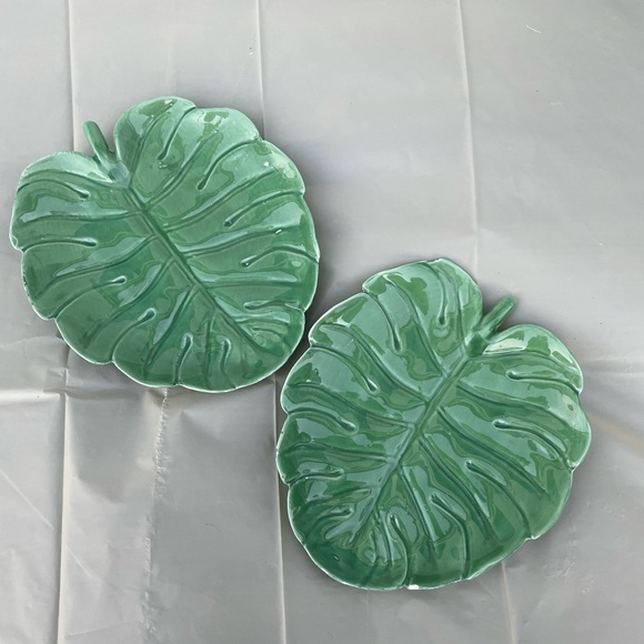 Tropical Floral /Summery table runner & TWO Monstera leaf décor plates - NEW - Picture 2 of 4